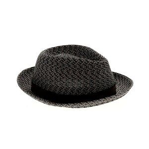 🎩 Tweed Fedora Hat – Black & Brown Mix